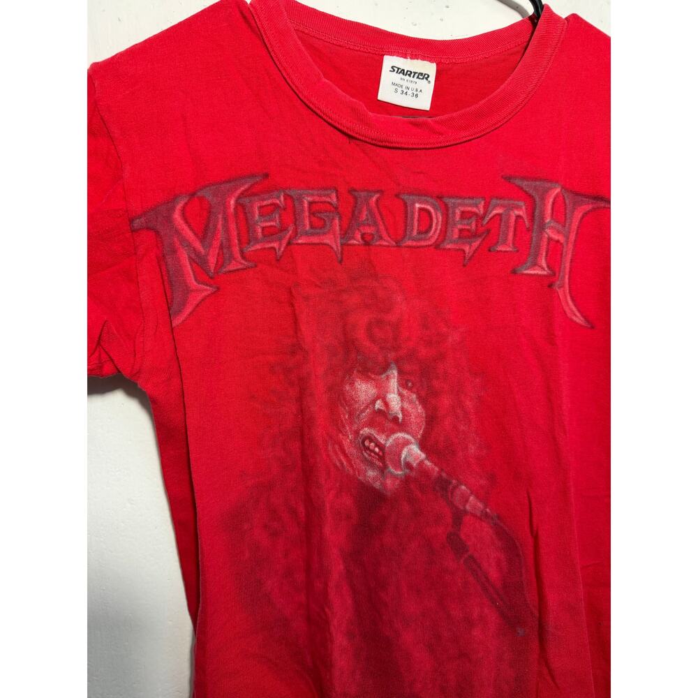 Vintage Started Single Stitch MEGADETH T Shirt Red Small Adult - Picture 9 of 13